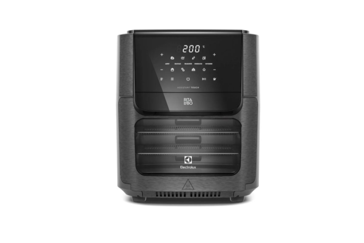 Air fryer com cesto rotativo