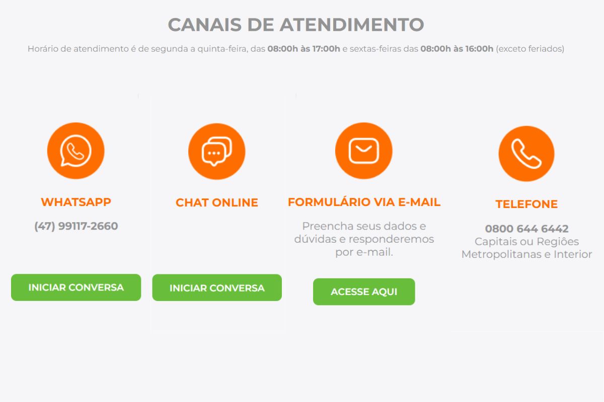 Canais de atendimento cadence 
