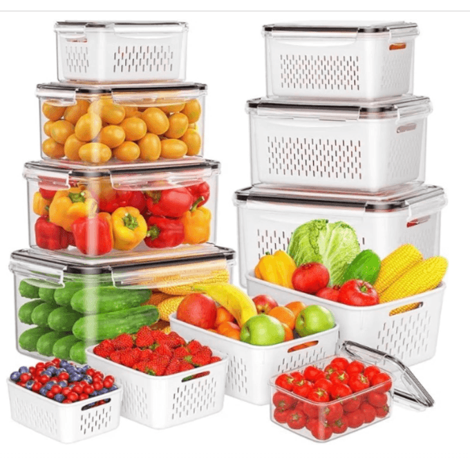 conjunto de organizadores de geladeira